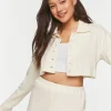 Cropped Waffle Knit Shirt & Shorts Set