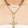 Cross Pendant Layered Necklace