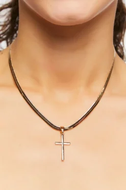 Cross Pendant Snake Chain Necklace