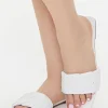 Crosshatch Faux Leather Sandals