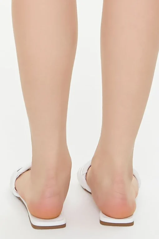 Crosshatch Faux Leather Sandals