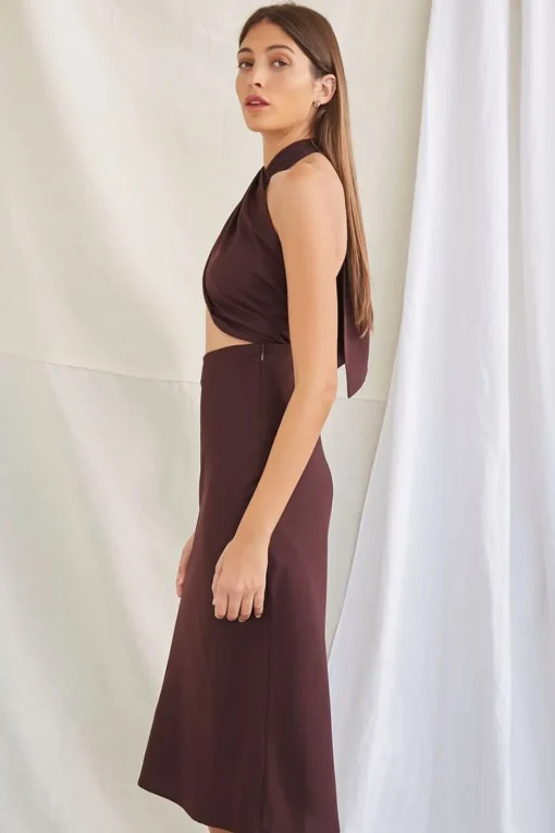 Crossover Halter Dress