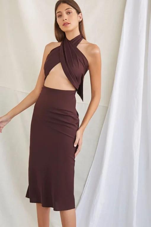 Crossover Halter Dress