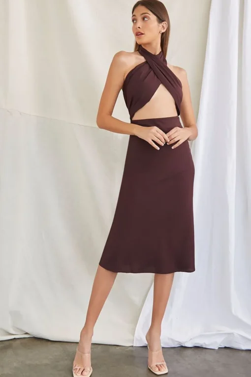 Crossover Halter Dress