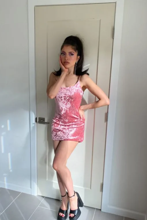 Crushed Velvet Mini Dress