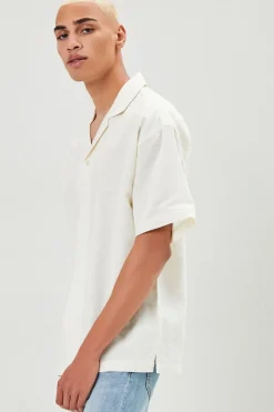 Cuban Collar Linen-Blend Shirt