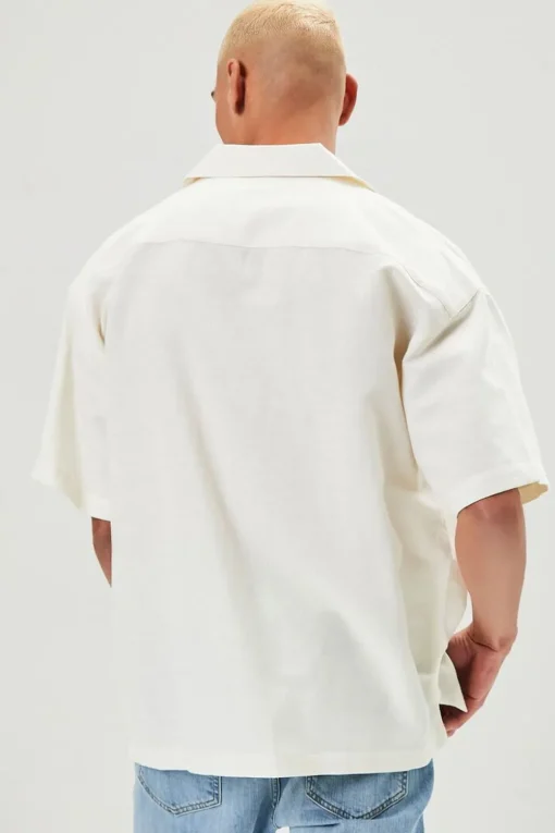 Cuban Collar Linen-Blend Shirt