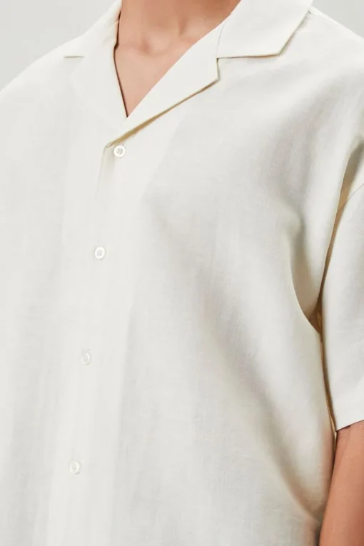 Cuban Collar Linen-Blend Shirt