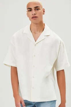 Cuban Collar Linen-Blend Shirt