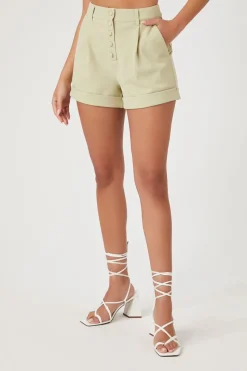 Cuffed High-Rise Shorts