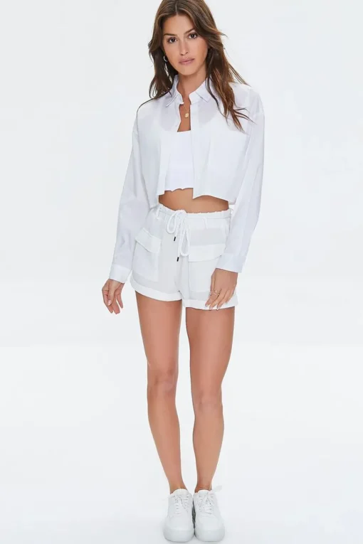 Cuffed High-Rise Shorts