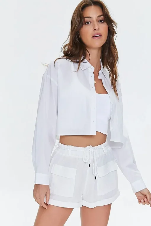 Cuffed High-Rise Shorts