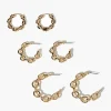 Curb Chain Hoop Earring Set
