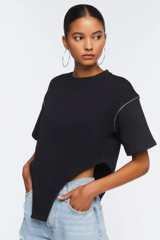 Curved Hem Cropped Tee