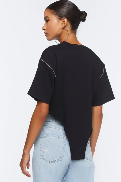 Curved Hem Cropped Tee
