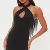 Cutout Crisscross Halter Dress