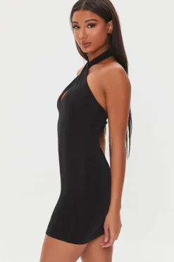 Cutout Crisscross Halter Dress