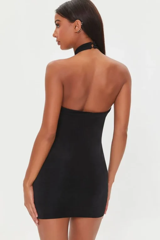 Cutout Crisscross Halter Dress