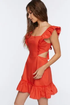 Cutout Flounce Mini Dress