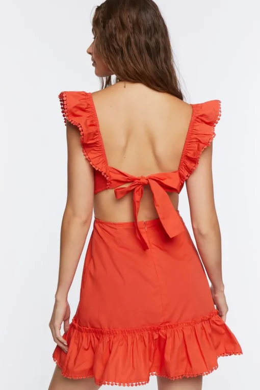 Cutout Flounce Mini Dress