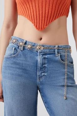 Cutout Flower Chain Belt