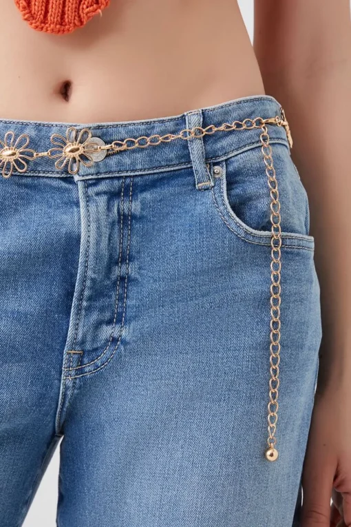 Cutout Flower Chain Belt