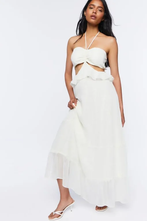 Cutout Halter Maxi Dress