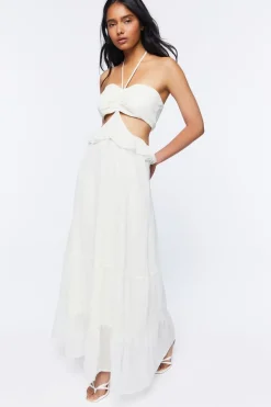 Cutout Halter Maxi Dress