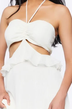 Cutout Halter Maxi Dress