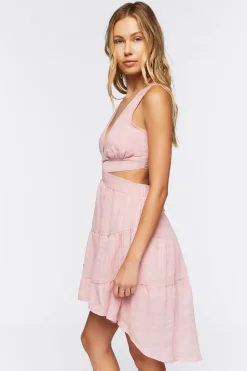 Cutout High-Low Midi Dress