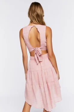 Cutout High-Low Midi Dress