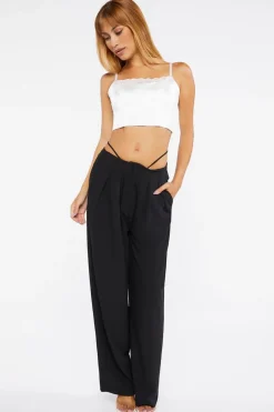 Cutout High-Rise Relaxed Pants