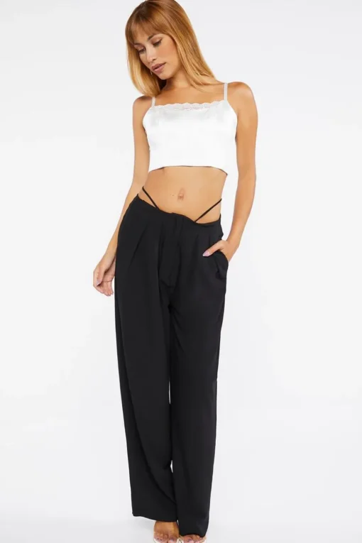Cutout High-Rise Relaxed Pants