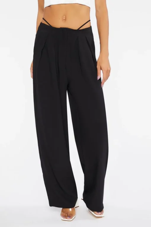 Cutout High-Rise Relaxed Pants