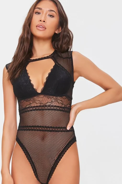 Cutout Lace Lingerie Bodysuit