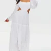 Cutout Maxi Peasant Dress