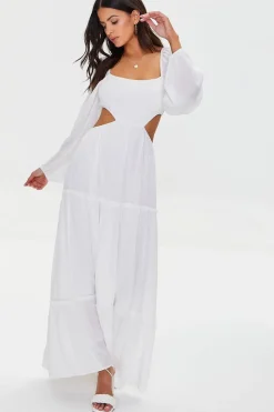 Cutout Maxi Peasant Dress