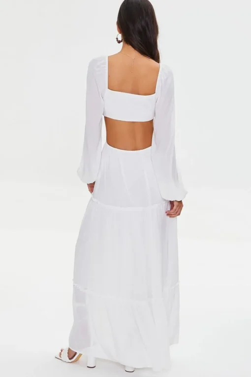 Cutout Maxi Peasant Dress