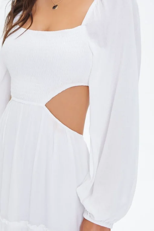 Cutout Maxi Peasant Dress