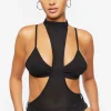 Cutout Mesh Bodysuit