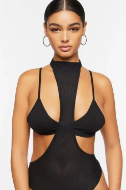Cutout Mesh Bodysuit