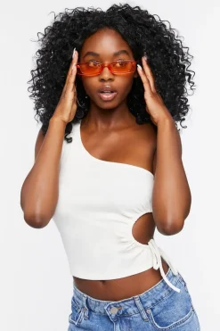 Cutout One-Shoulder Crop Top