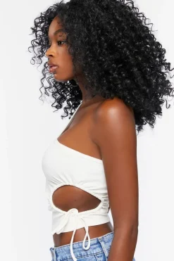 Cutout One-Shoulder Crop Top