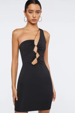 Cutout One-Shoulder Mini Dress