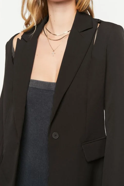 Cutout Peak-Lapel Blazer