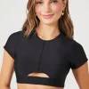 Cutout Rash Guard Swim Top