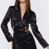 Cutout Satin Blazer Dress