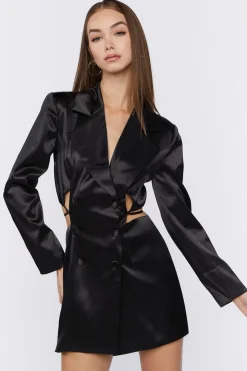 Cutout Satin Blazer Dress
