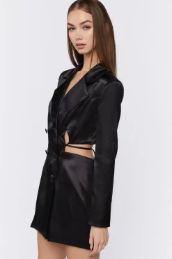 Cutout Satin Blazer Dress