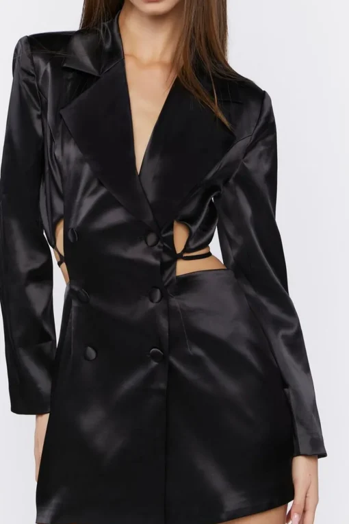 Cutout Satin Blazer Dress